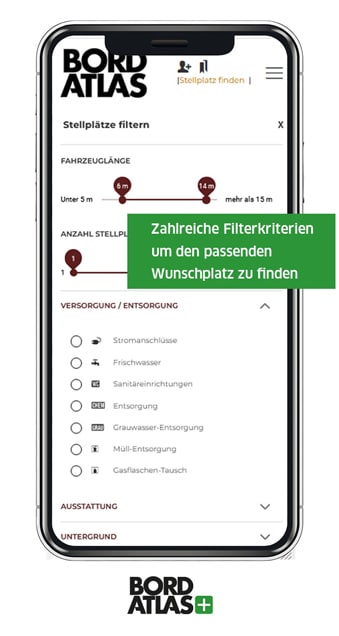 BORDATLAS+ Filterkriterien